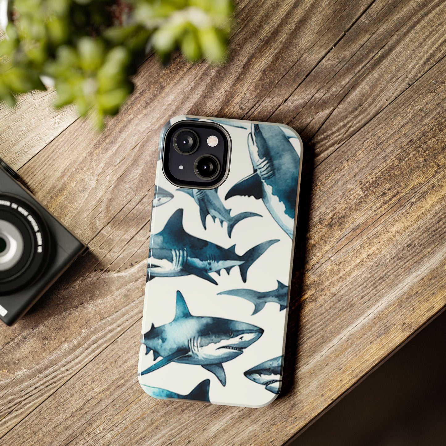 Shark Pattern iPhone 13 Tough Phone Case