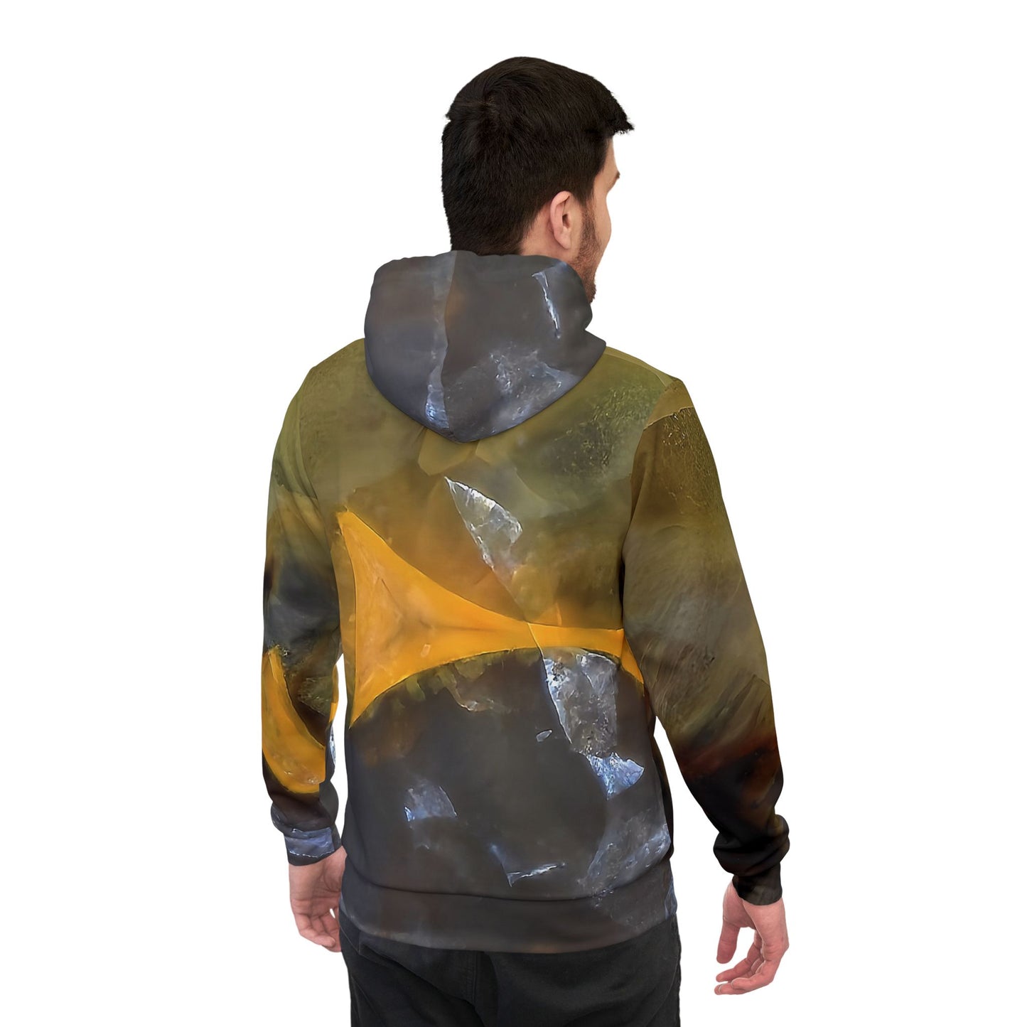 Vibrant rock art hoodies – Unique unisex custom hooded sweatshirt with a colorful Indonesian timor agate tie dye like patterns for men and women