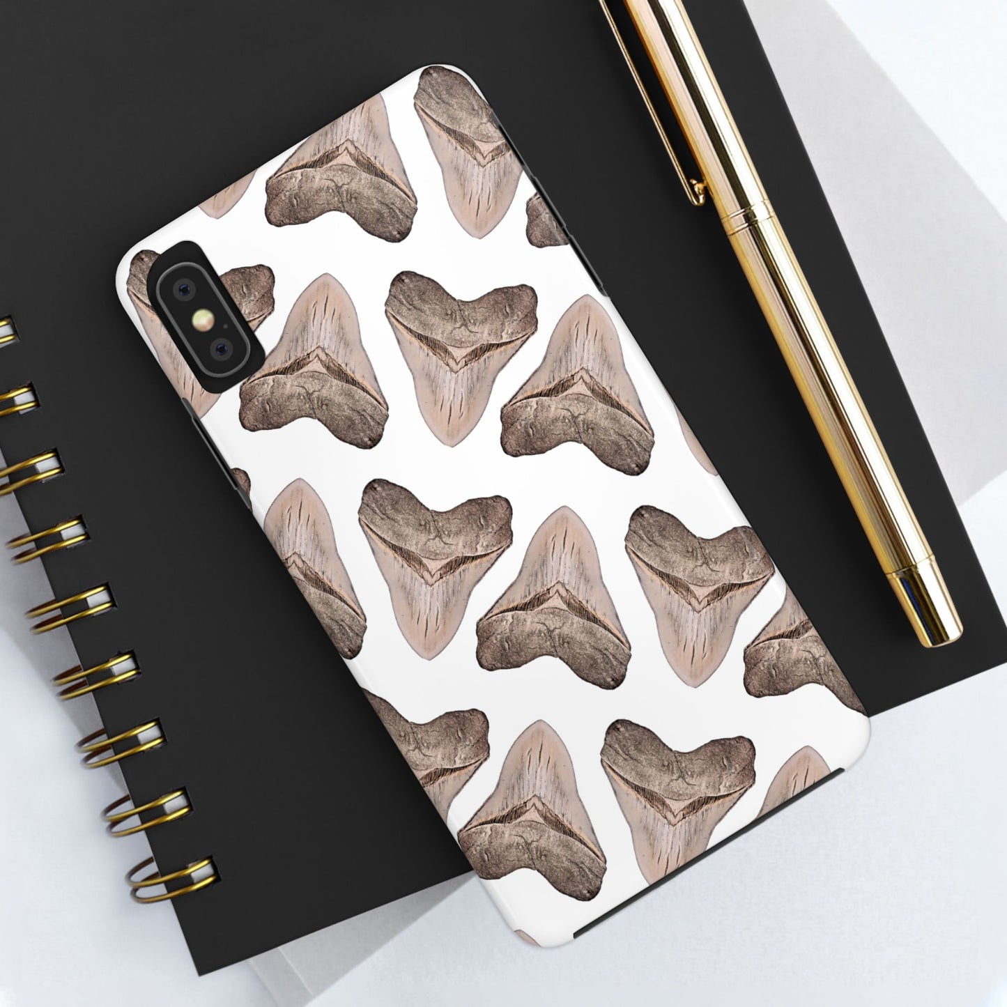 Megalodon Tooth Pattern iPhone X Tough Phone Case