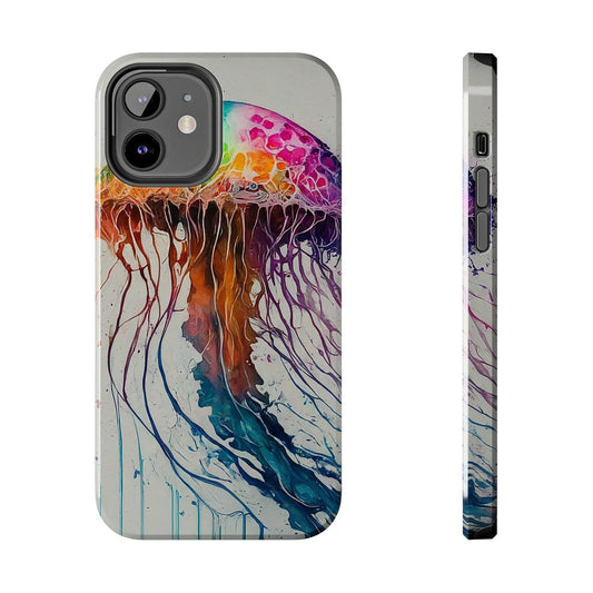 Water Color Jellyfish iPhone 12 Tough Phone Case