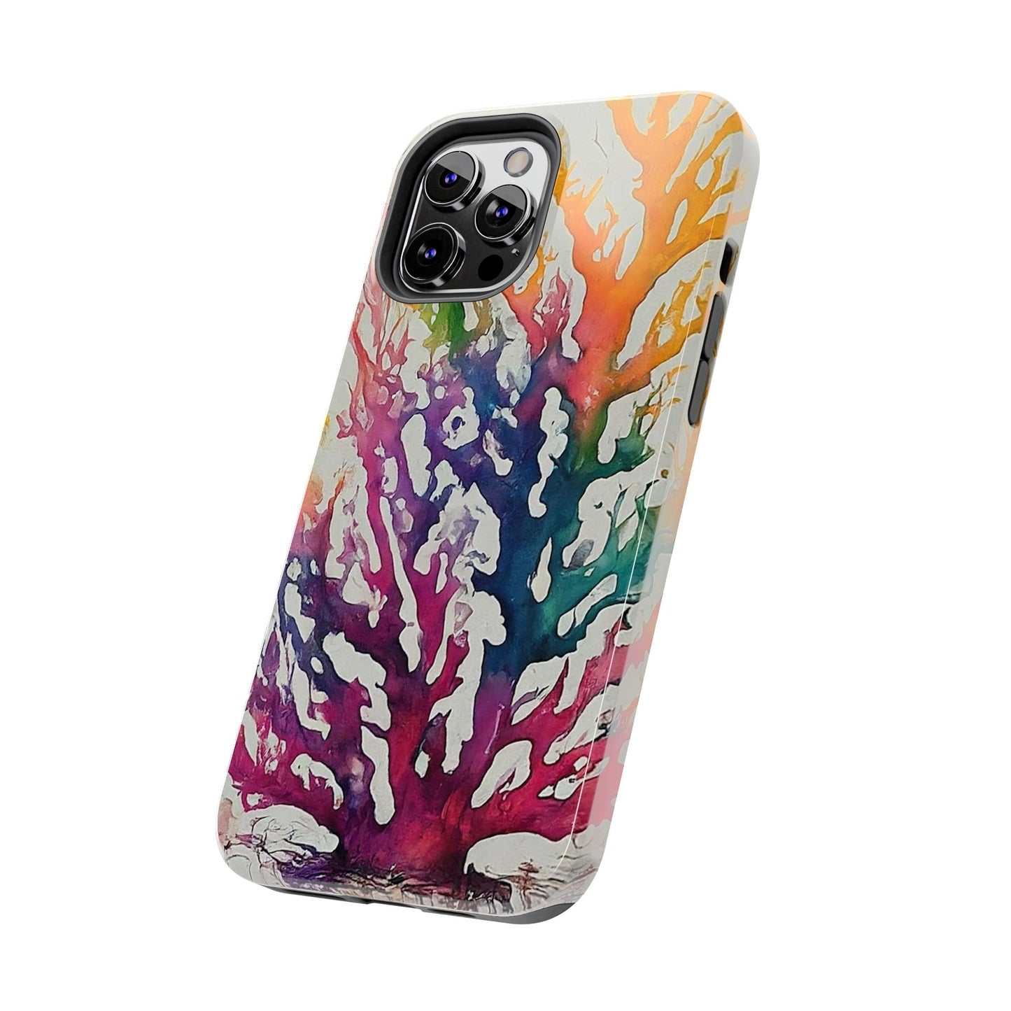 Water color Coral iPhone 12 Tough Phone Case