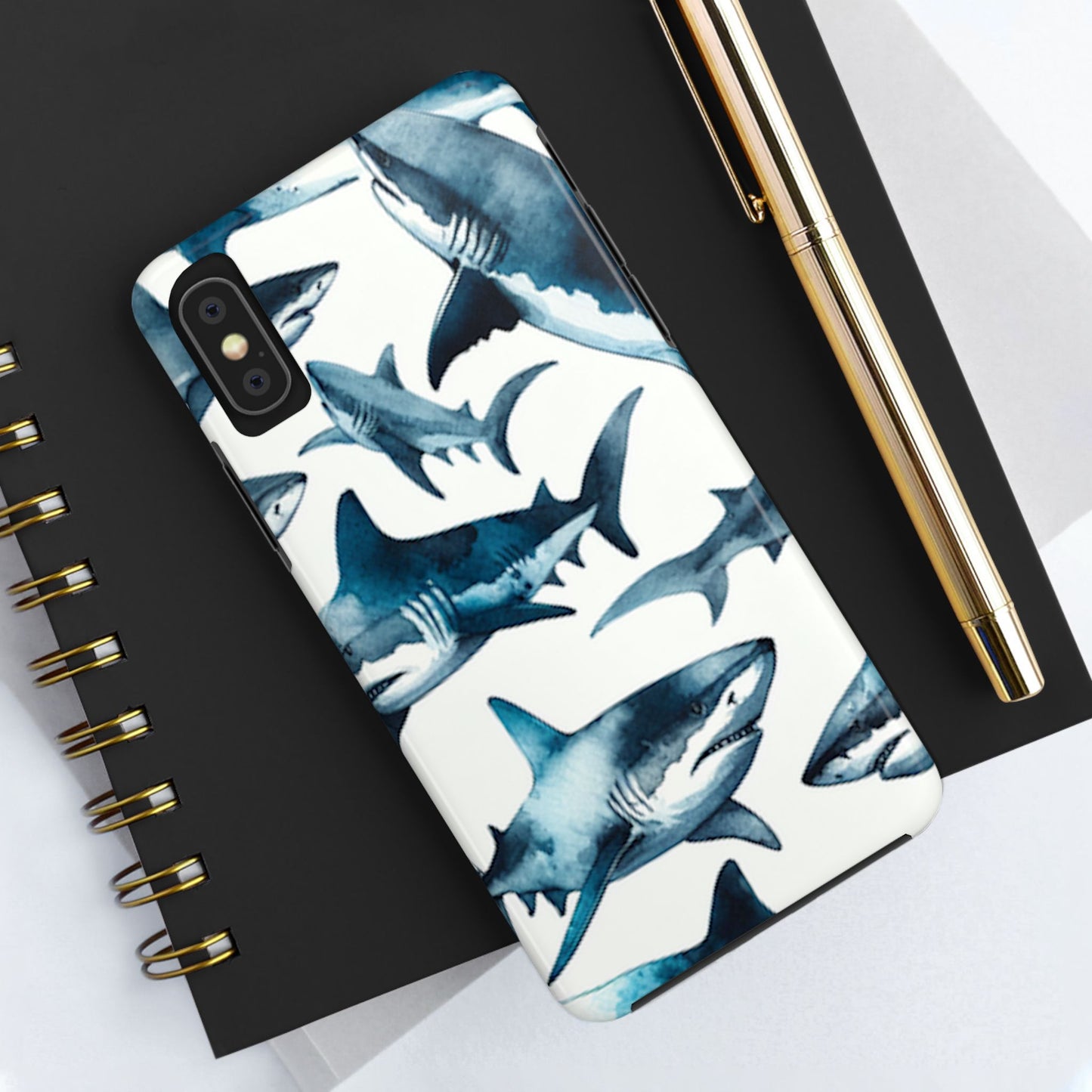 Shark Pattern iPhone X Tough Phone Case