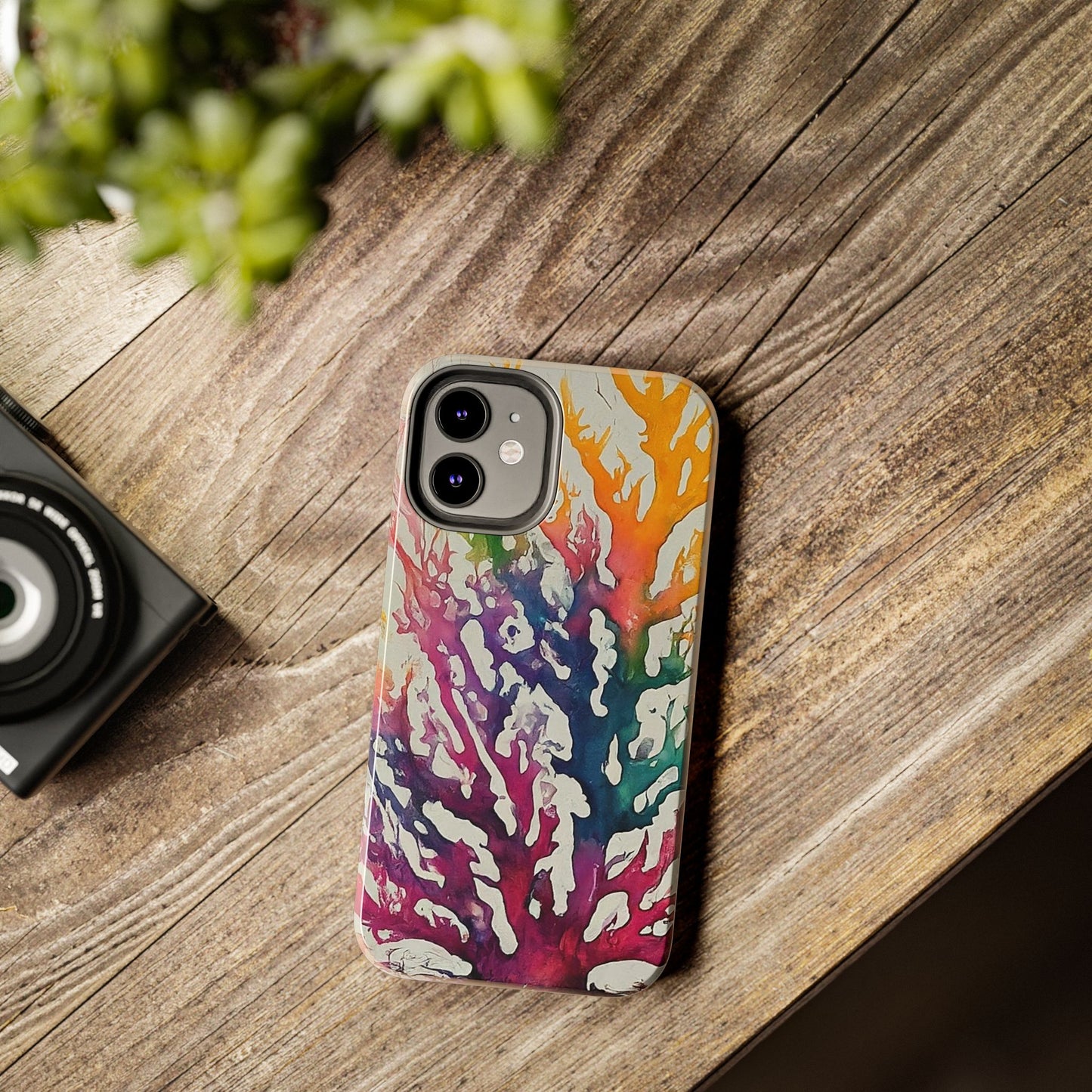 Water color Coral iPhone 12 Tough Phone Case