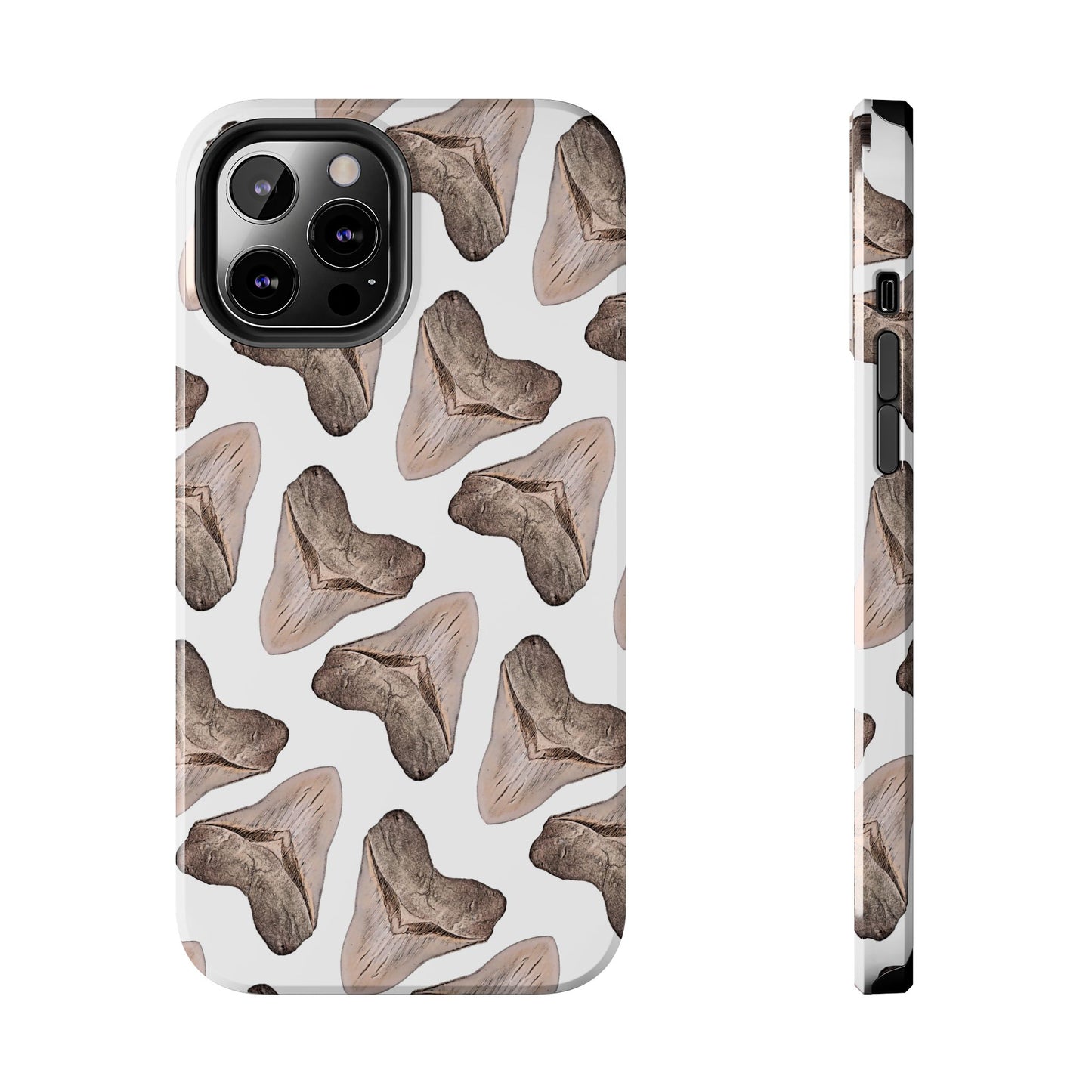 Megalodon Tooth Pattern iPhone 12 Tough Phone Case