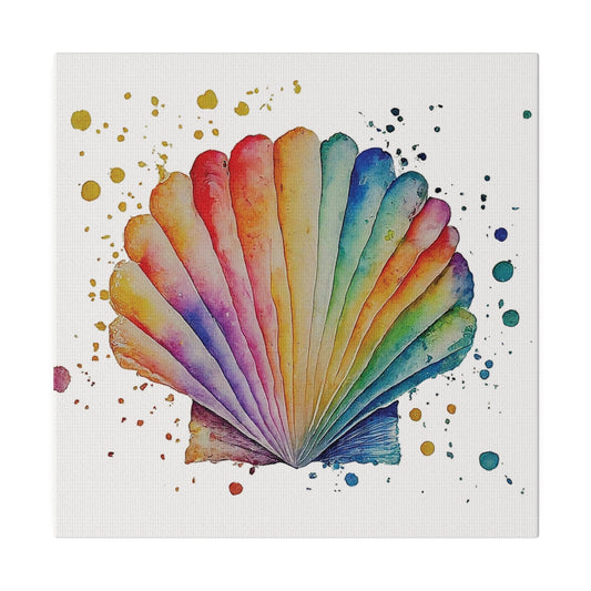 Watercolor Pectin Seashell Canvas Print Wall Art Décor, Beach Décor