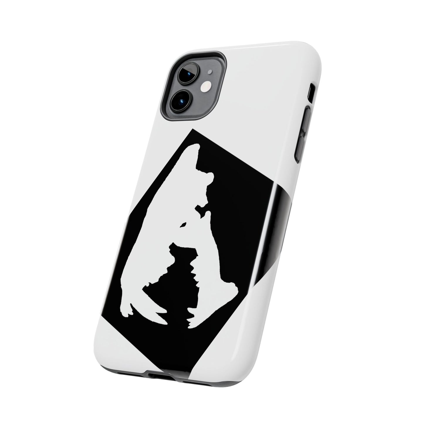 Black & White Saber Cat iPhone 11 Tough Phone Case