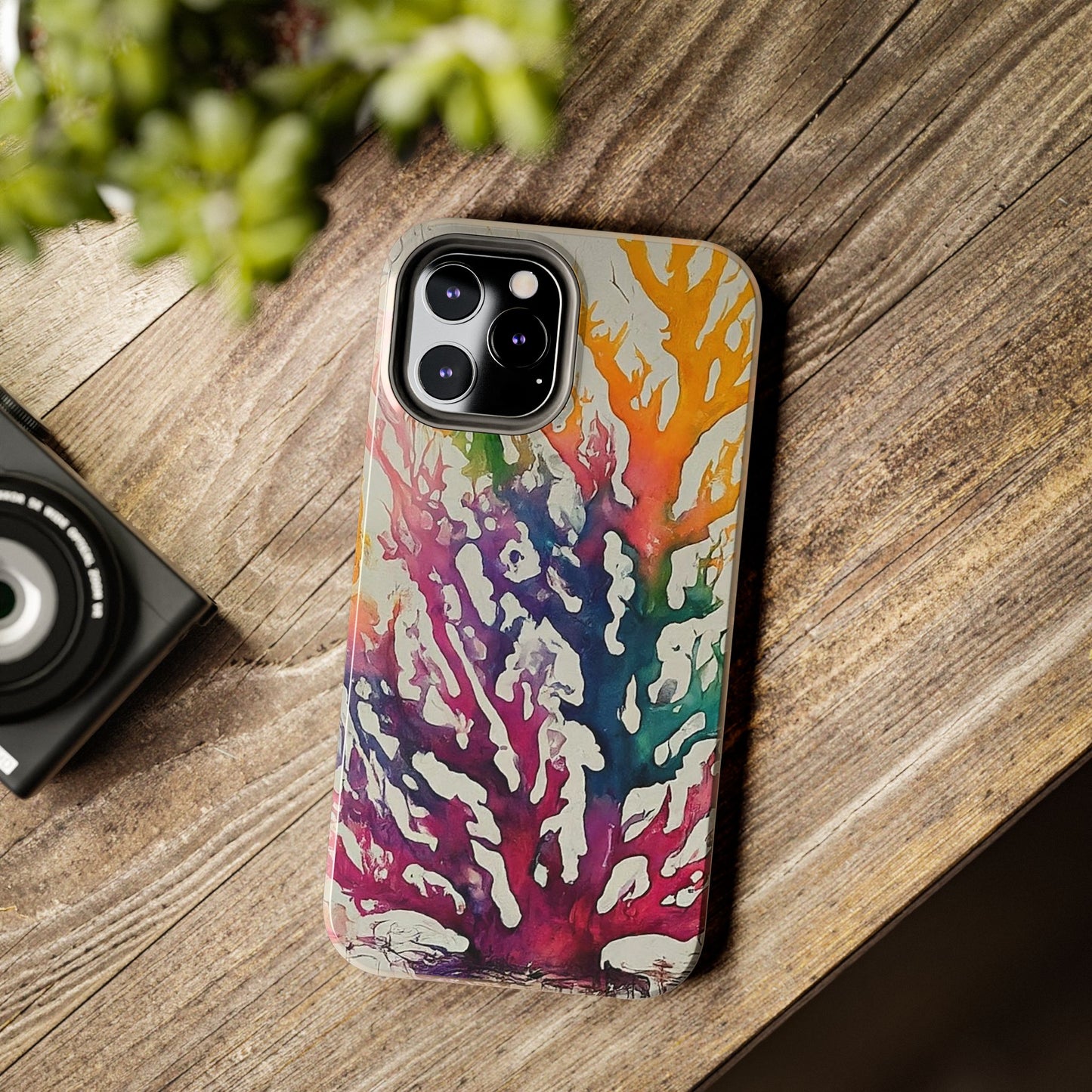 Water color Coral iPhone 12 Tough Phone Case