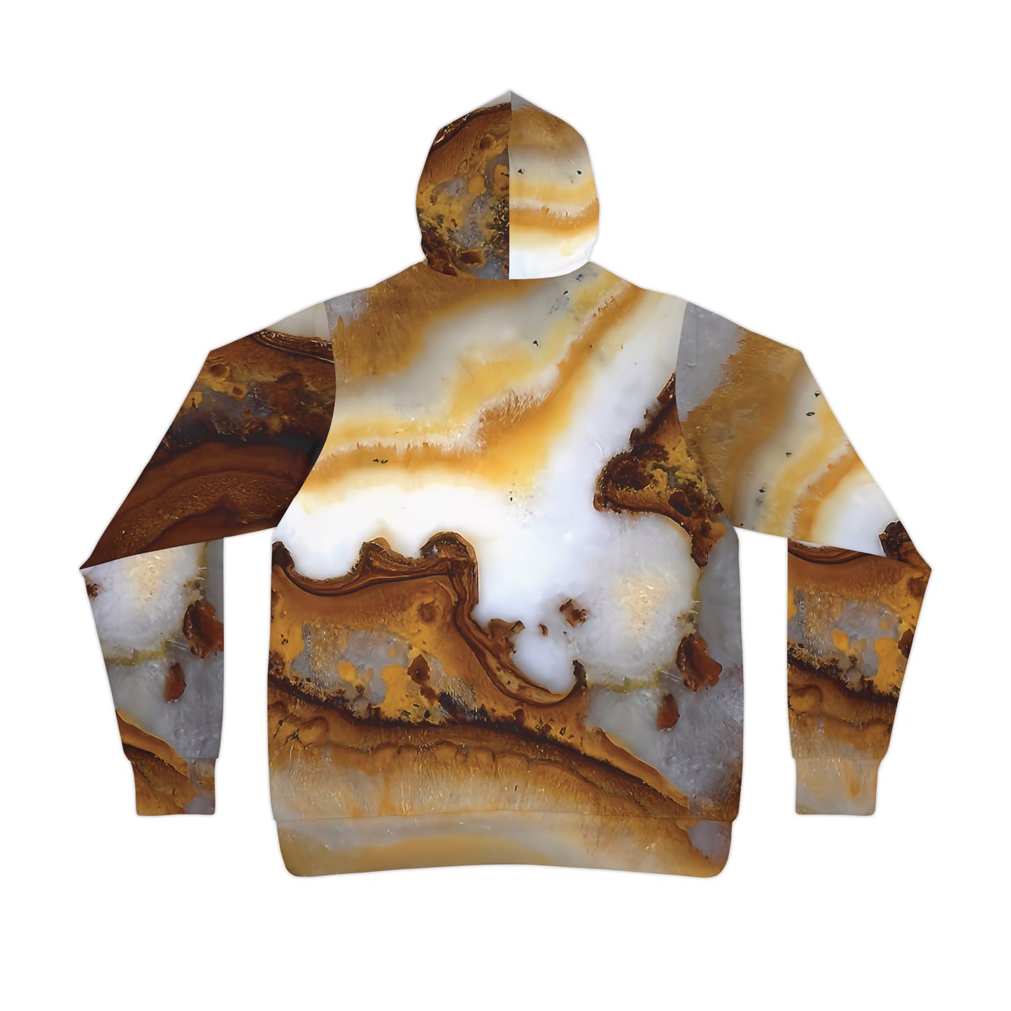 Vibrant rock art hoodies – Unique unisex custom hooded sweatshirt with a colorful yellow calcite tie dye like patterns for men and women