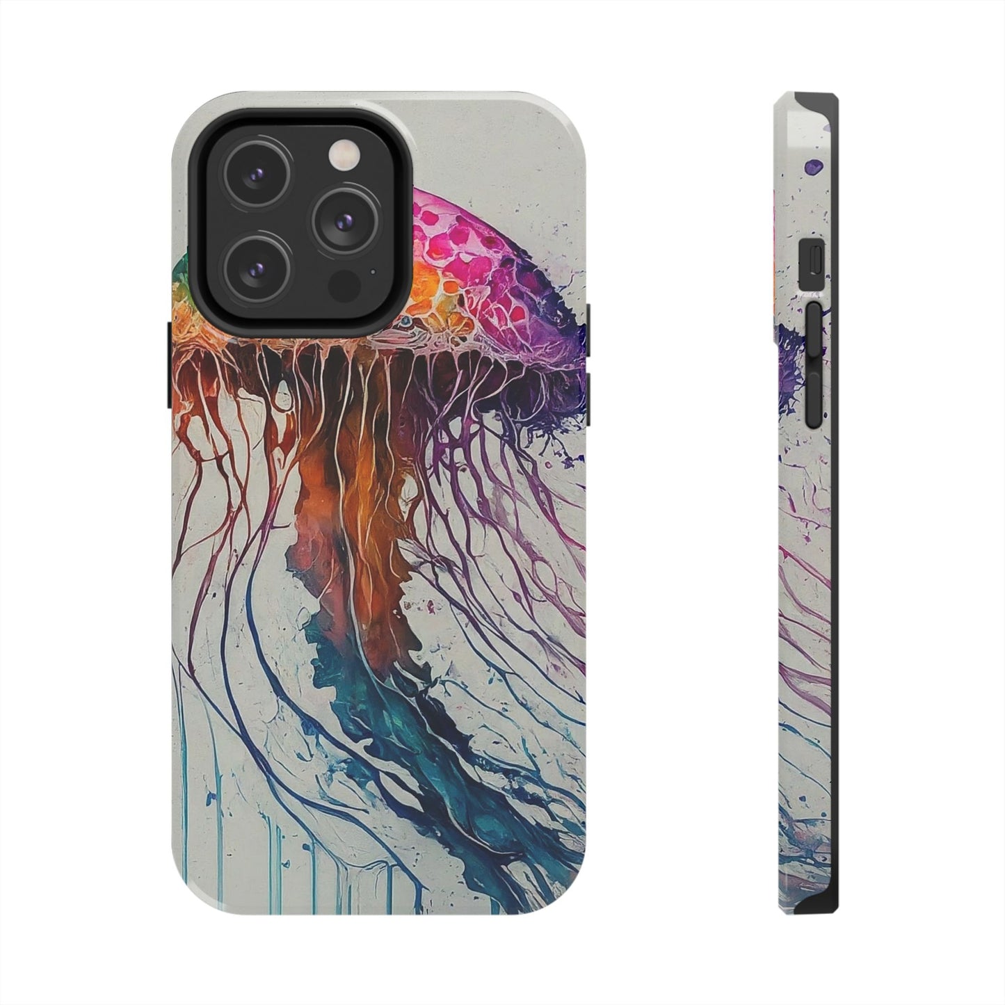 Water Color Jellyfish iPhone 14 Tough Phone Case