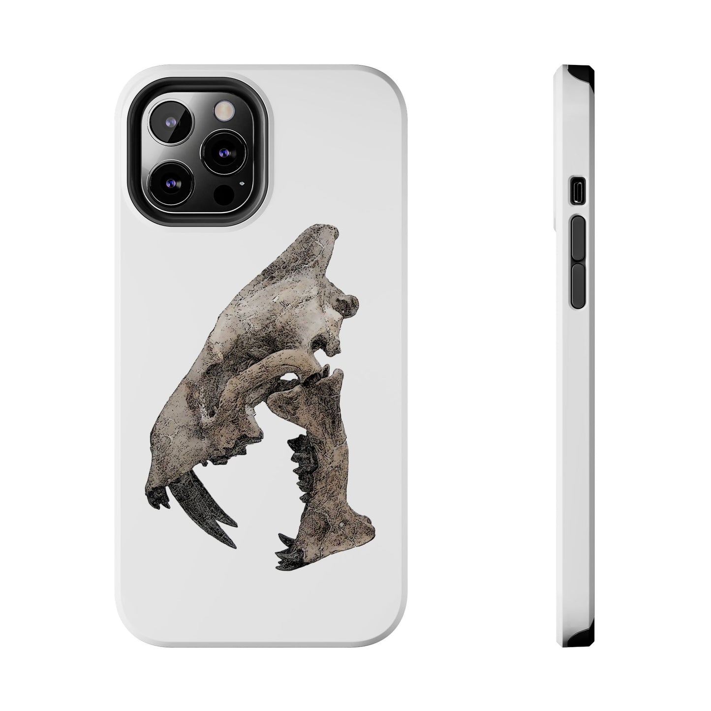 Ink Sketch Saber Cat iPhone 12 Tough Phone Case