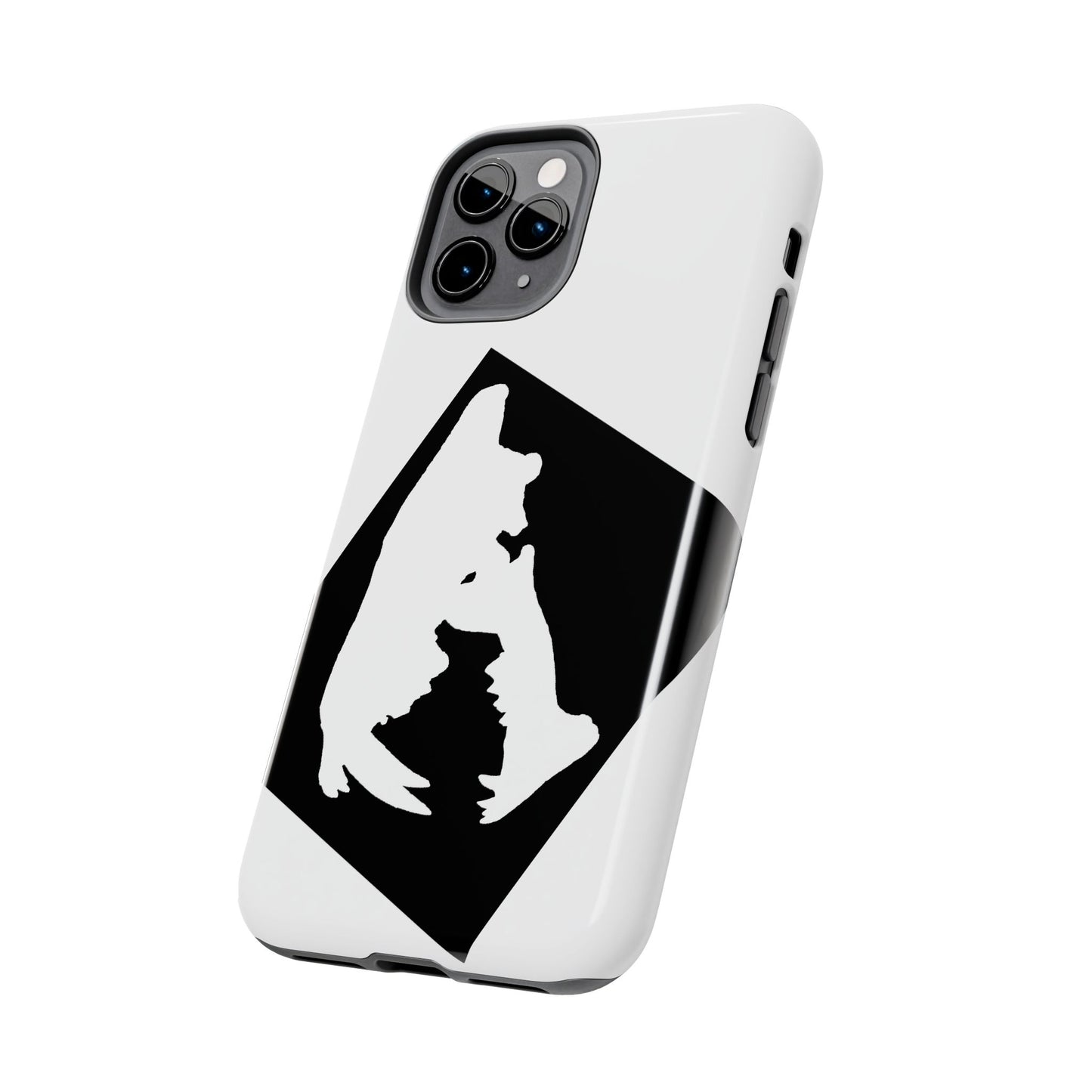 Black & White Saber Cat iPhone 11 Tough Phone Case