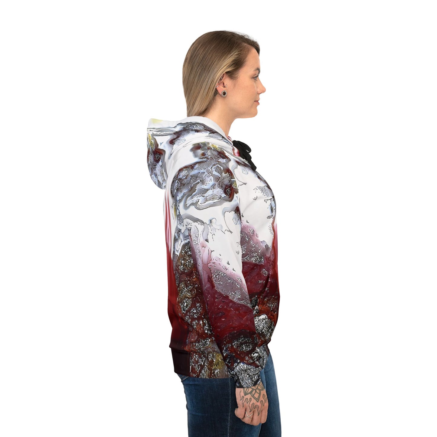 Vibrant rock art hoodies – Unique unisex custom hooded sweatshirt with a colorful laguna lace agate tie dye like patterns for men and women