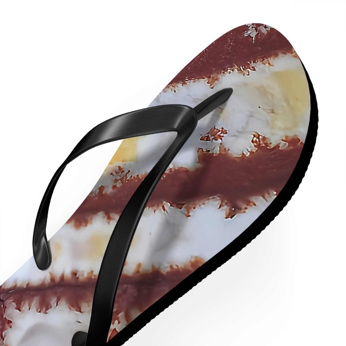 Vibrant Unisex Beachwear Flip Flops With Tie-dye Like Sonora Dendritic Jasper Patterns