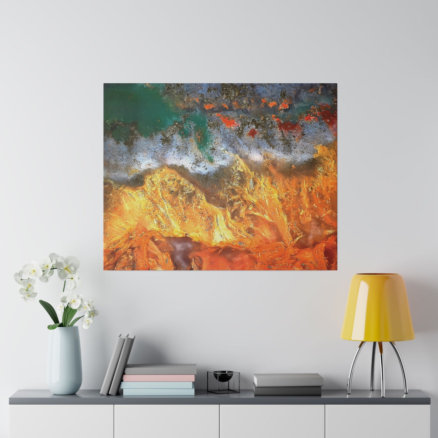 Flame Agate Canvas Print Wall Art Décor