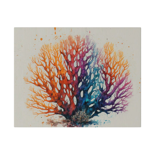 Watercolor Sea Coral  Canvas Print Wall Art Décor, Beach Décor