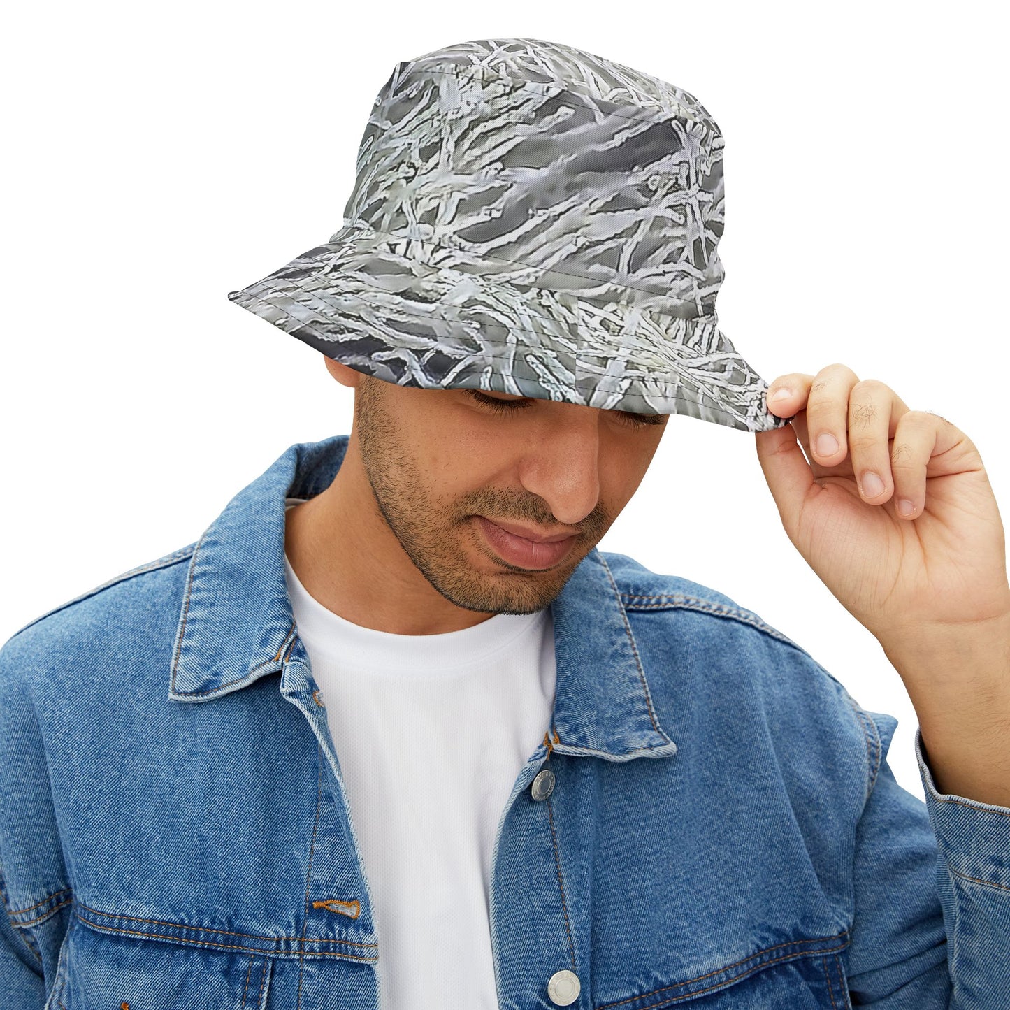 Rock Art-Inspired Floppy Bucket Hat –Plume Agate- Unique Tie-Dye Ish Design