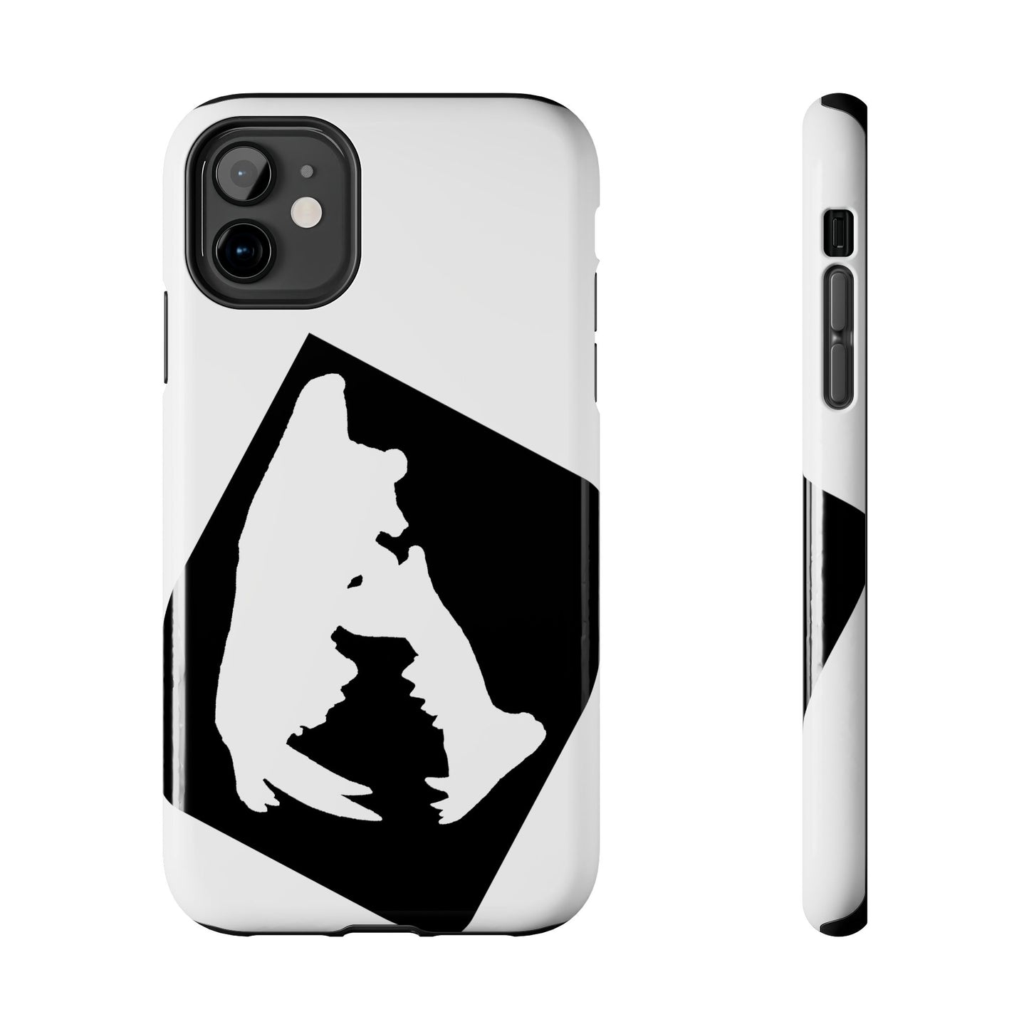 Black & White Saber Cat iPhone 11 Tough Phone Case