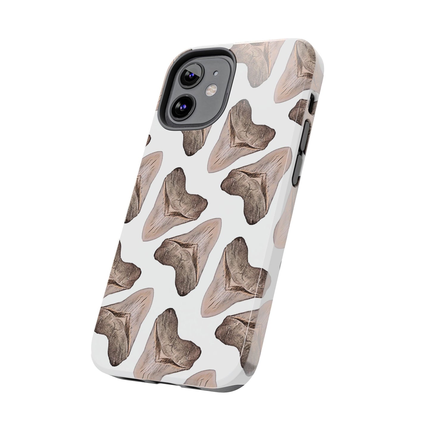 Megalodon Tooth Pattern iPhone 12 Tough Phone Case