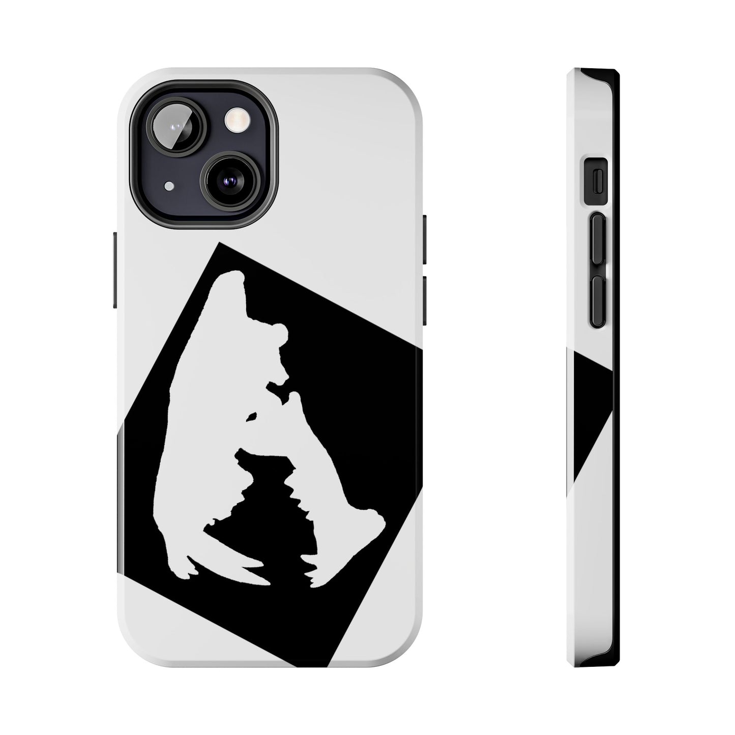 Black & White Saber Cat iPhone 13 Tough Phone Case