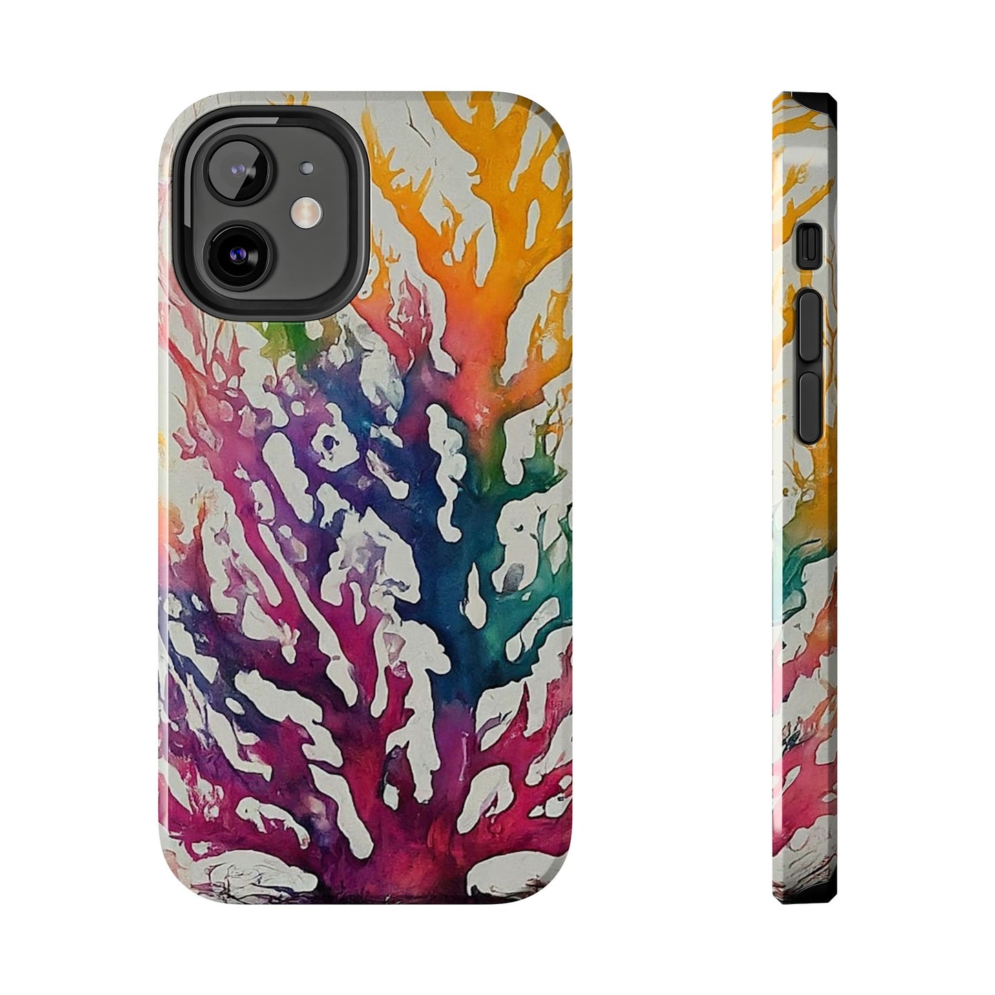 Water color Coral iPhone 12 Tough Phone Case