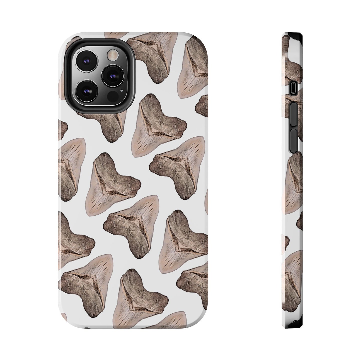 Megalodon Tooth Pattern iPhone 12 Tough Phone Case