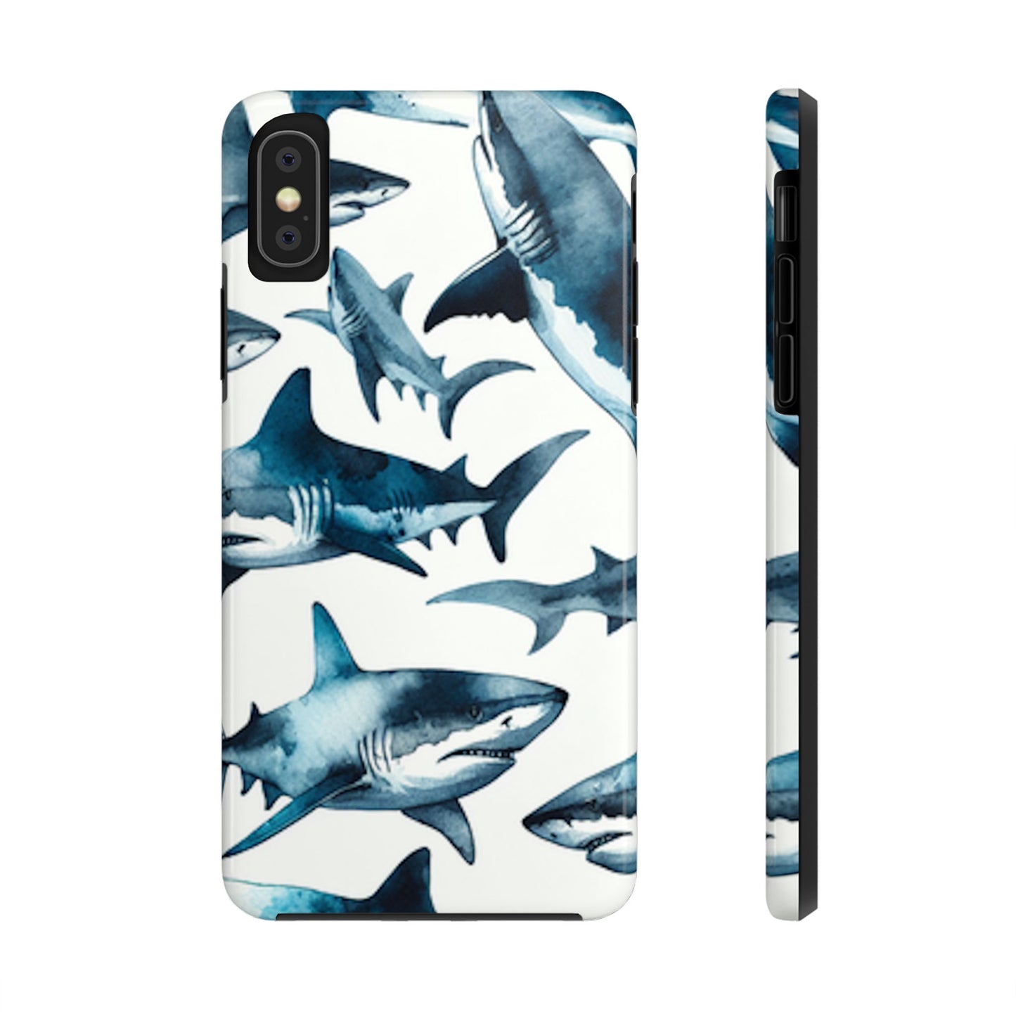 Shark Pattern iPhone X Tough Phone Case