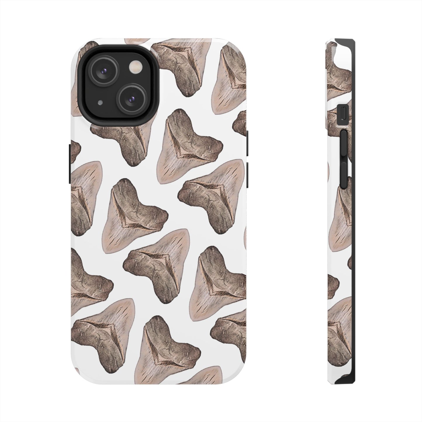 Megalodon Tooth Pattern iPhone 14 Tough Phone Case