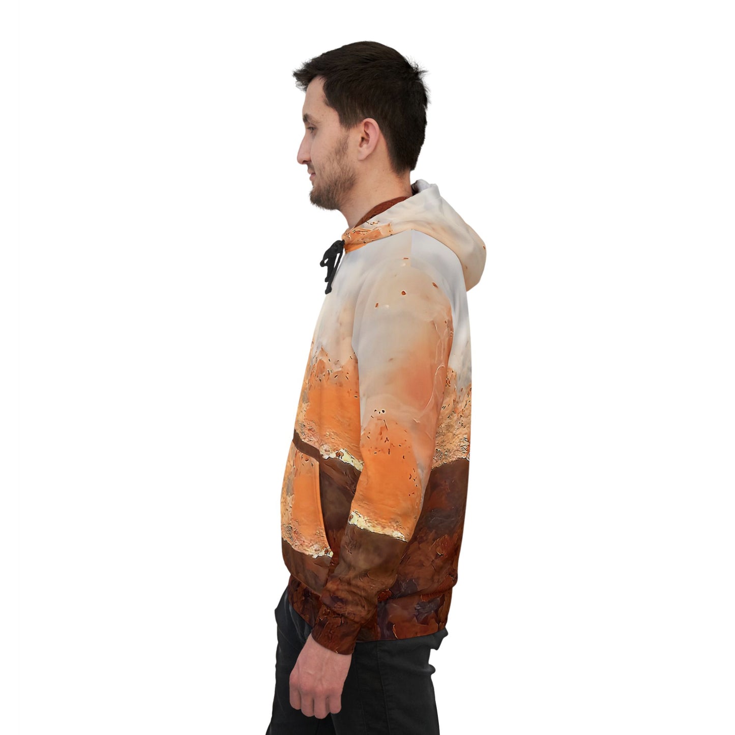 Vibrant rock art hoodies – Unique unisex custom hooded sweatshirt with a colorful plume agate tie dye like patterns for men and women