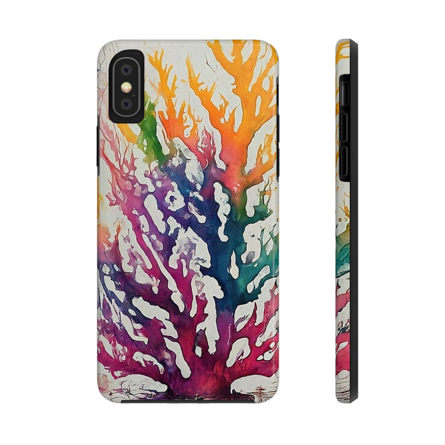 Water color Coral iPhone X Tough Phone Case