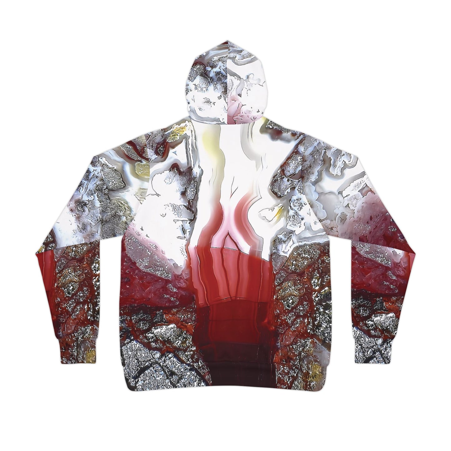 Vibrant rock art hoodies – Unique unisex custom hooded sweatshirt with a colorful laguna lace agate tie dye like patterns for men and women