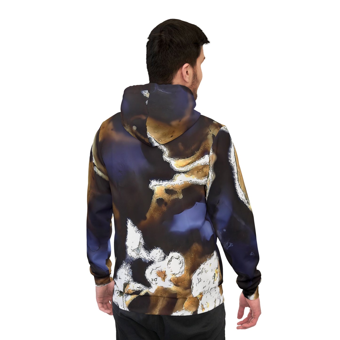 Vibrant rock art hoodies – Unique unisex custom hooded sweatshirt with a colorful moss agate thunder egg tie dye like patterns for men and women