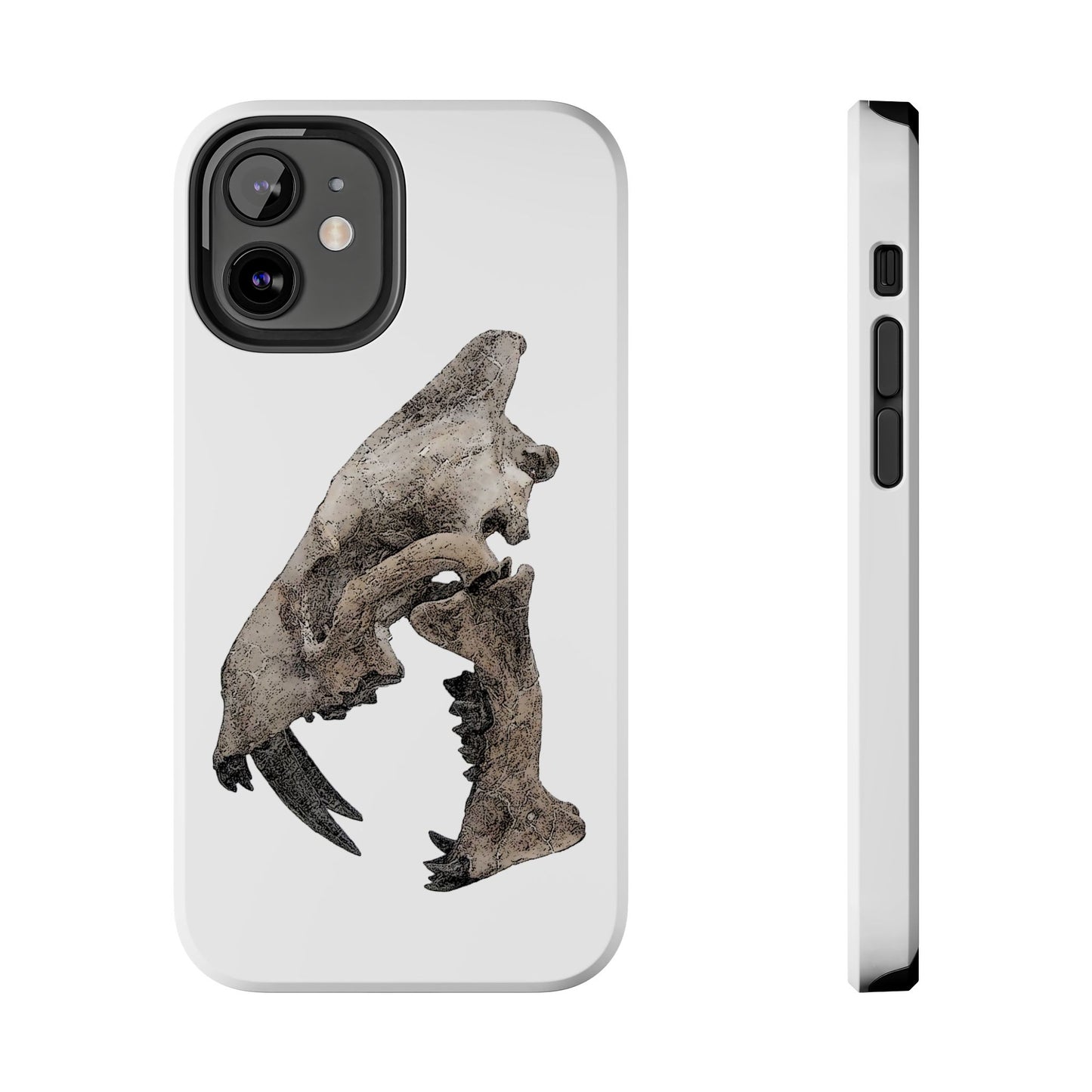 Ink Sketch Saber Cat iPhone 12 Tough Phone Case