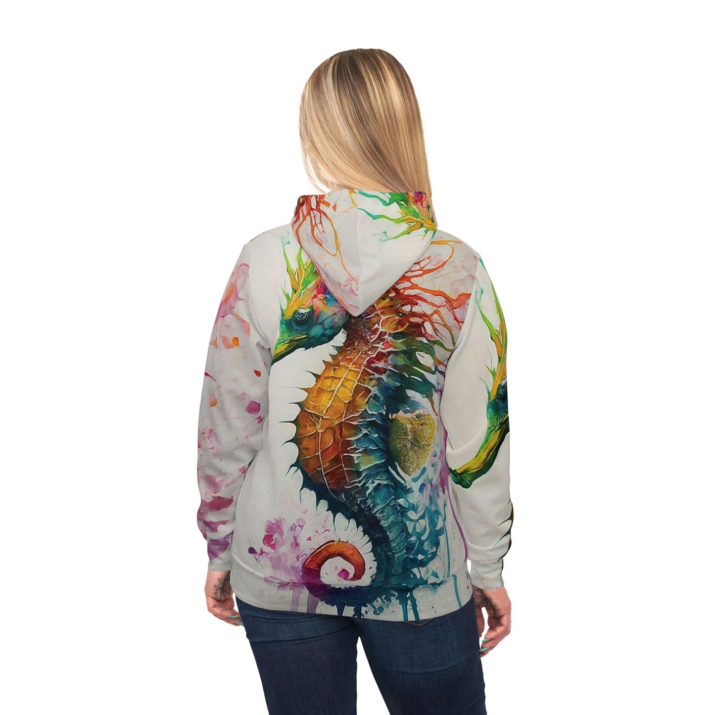 Copy of Colorful Unisex Watercolor Seahorse Natures Art Hoodie