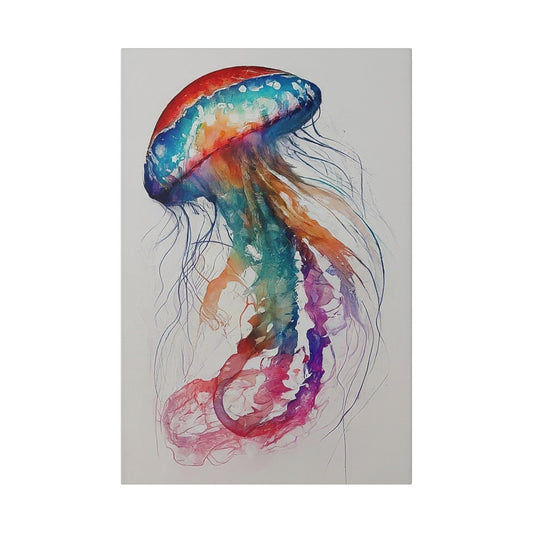 Watercolor Jellyfish Canvas Print Wall Art Décor, Beach Décor