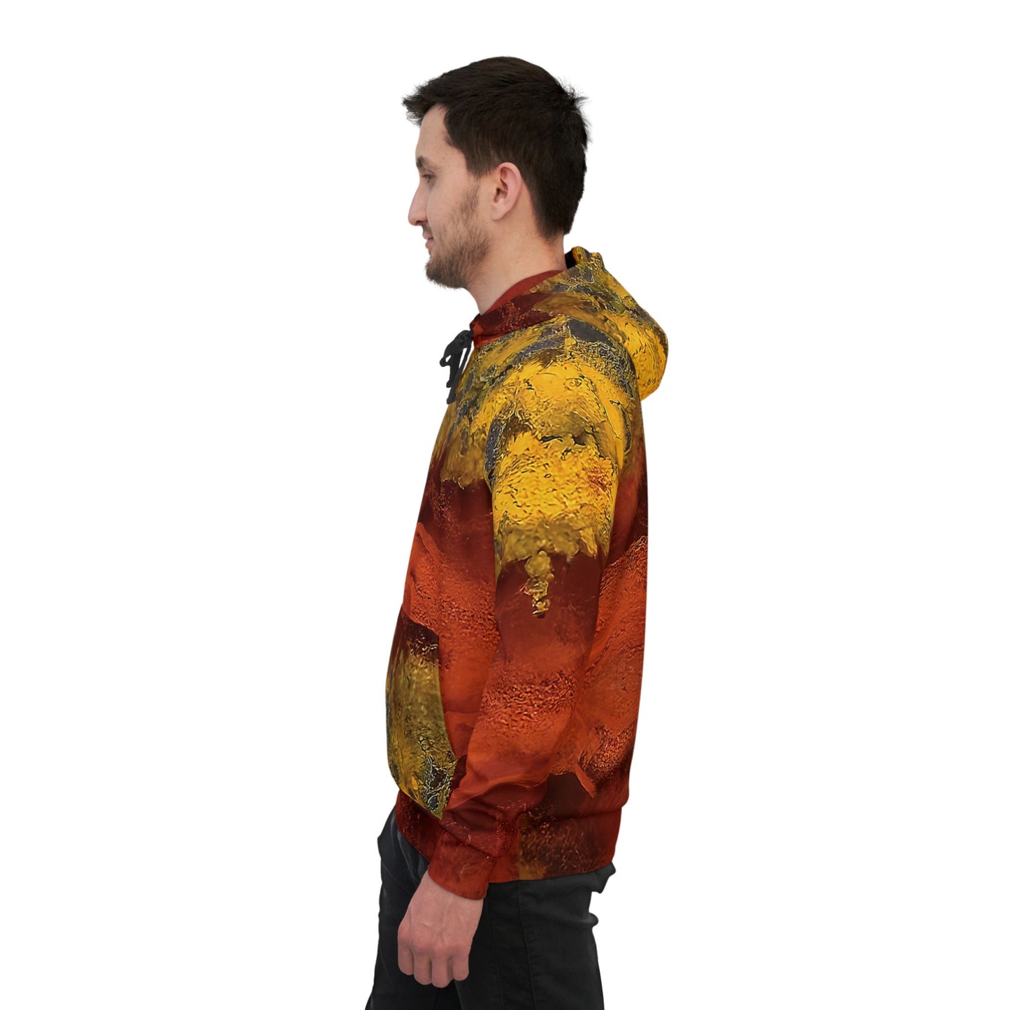 Vibrant rock art hoodies – Unique unisex custom hooded sweatshirt with a colorful seam agate tie dye like patterns for men and women