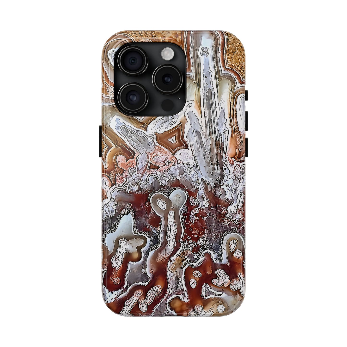 Lacey Agate iPhone 15 Tough Phone Case