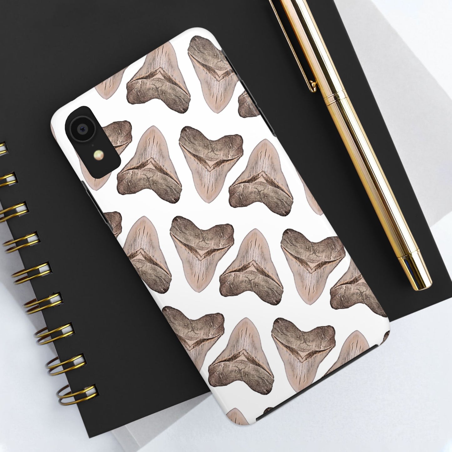 Megalodon Tooth Pattern iPhone X Tough Phone Case