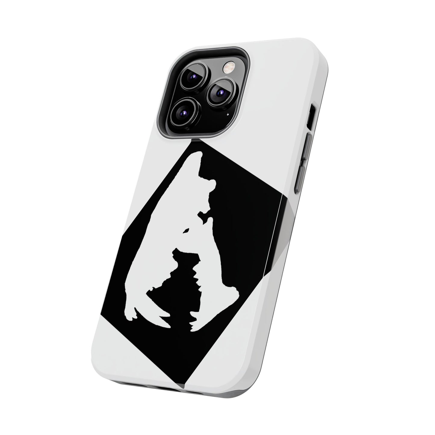 Black & White Saber Cat iPhone 13 Tough Phone Case