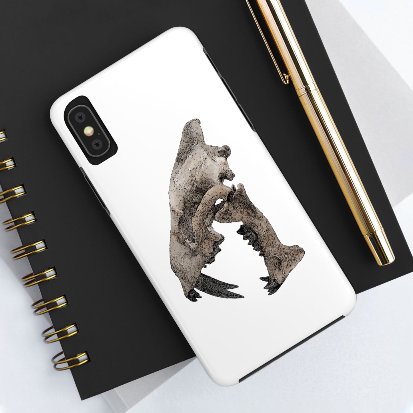 Ink Sketch Saber Cat iPhone X Tough Phone Case