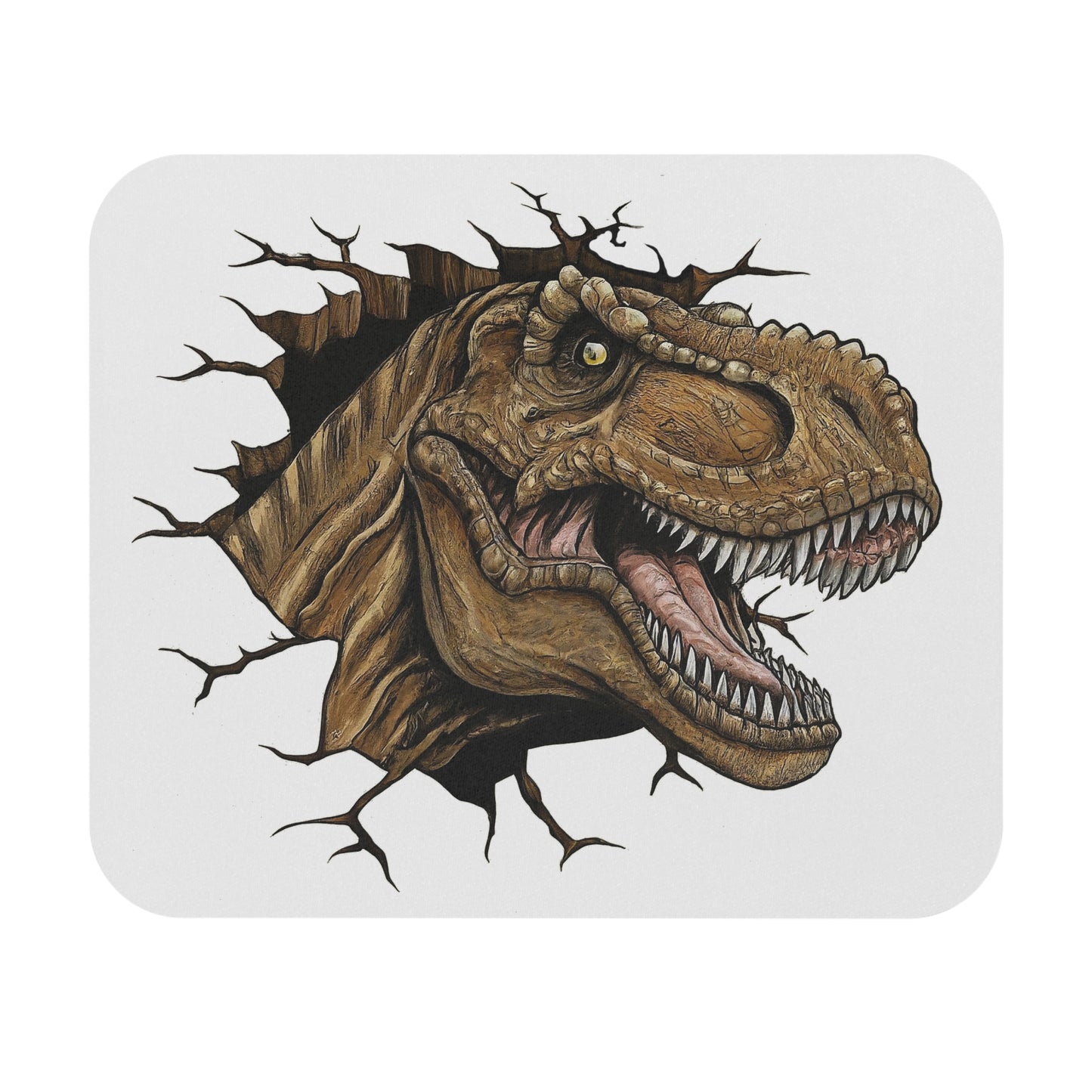 Dinosaur Mouse Pad - T-Rex Bursting Through The Surface Design