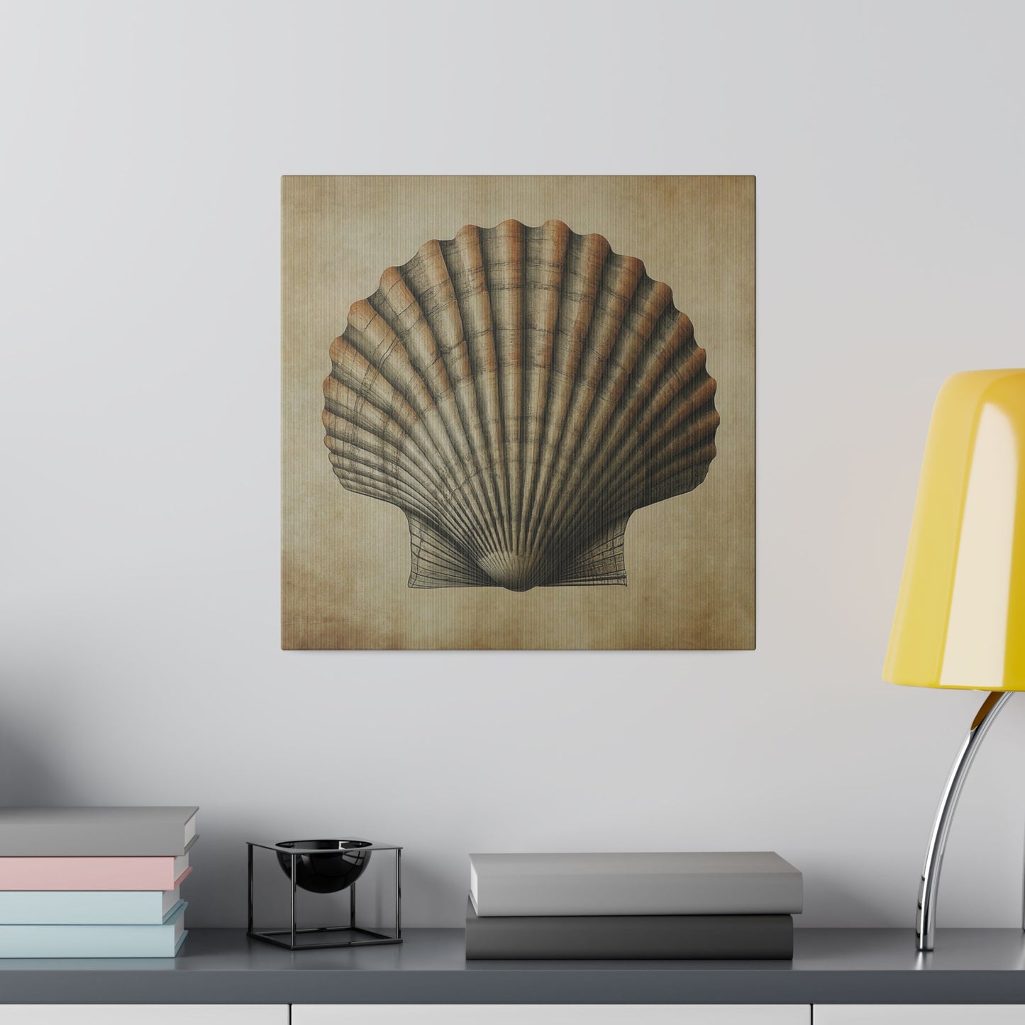 Pectin Seashell Canvas Print Wall Art Décor, Beach Décor