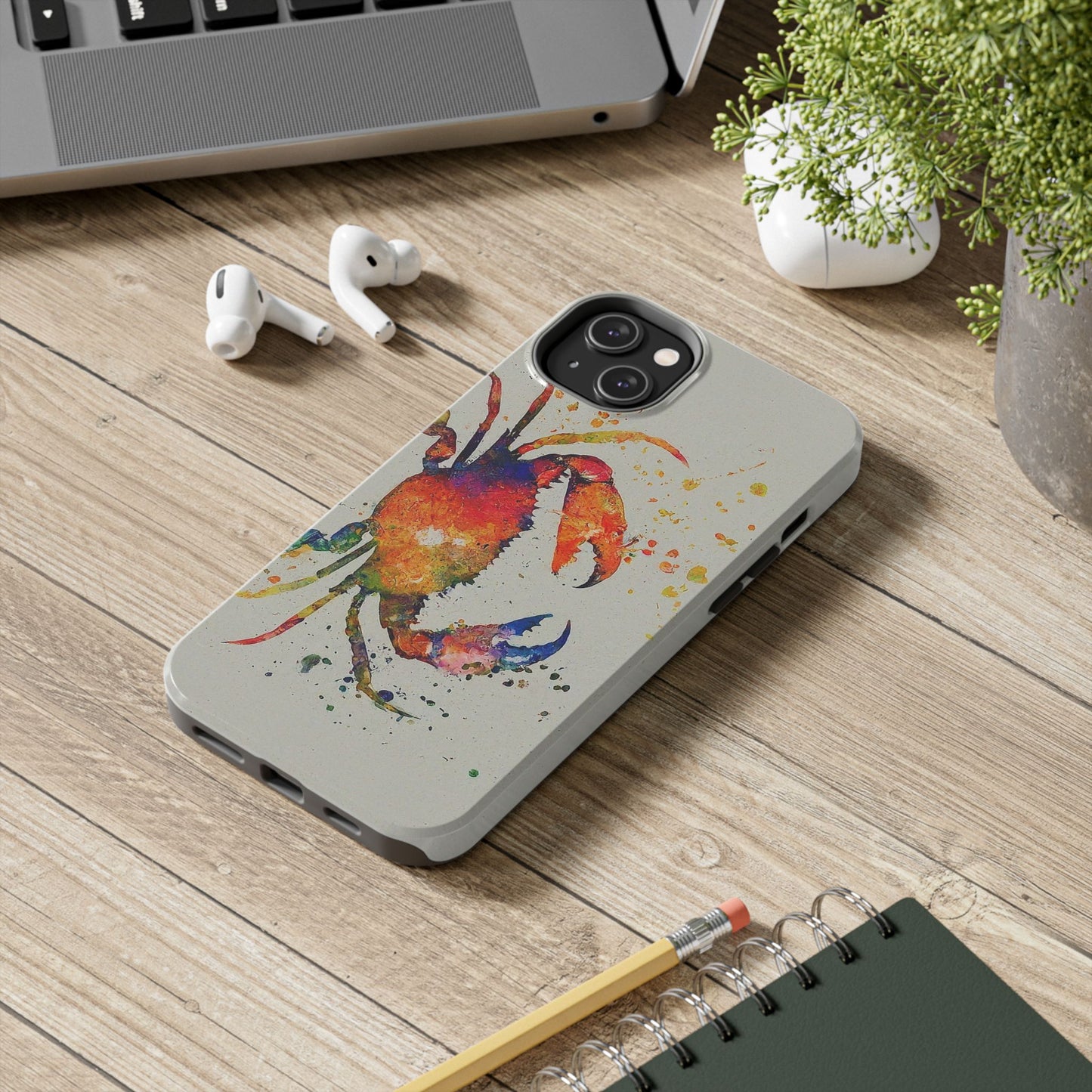 Water Color Crab iPhone 14 Tough Phone Case