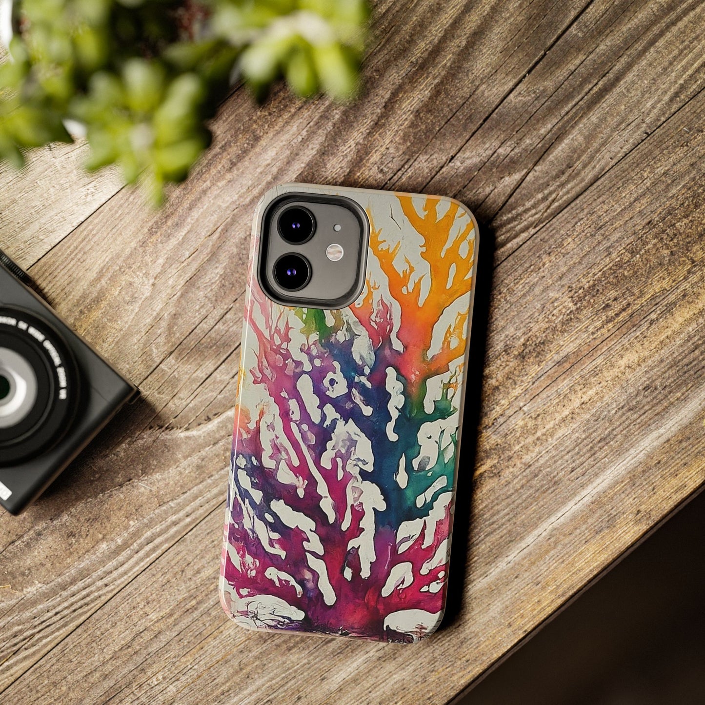 Water color Coral iPhone 12 Tough Phone Case