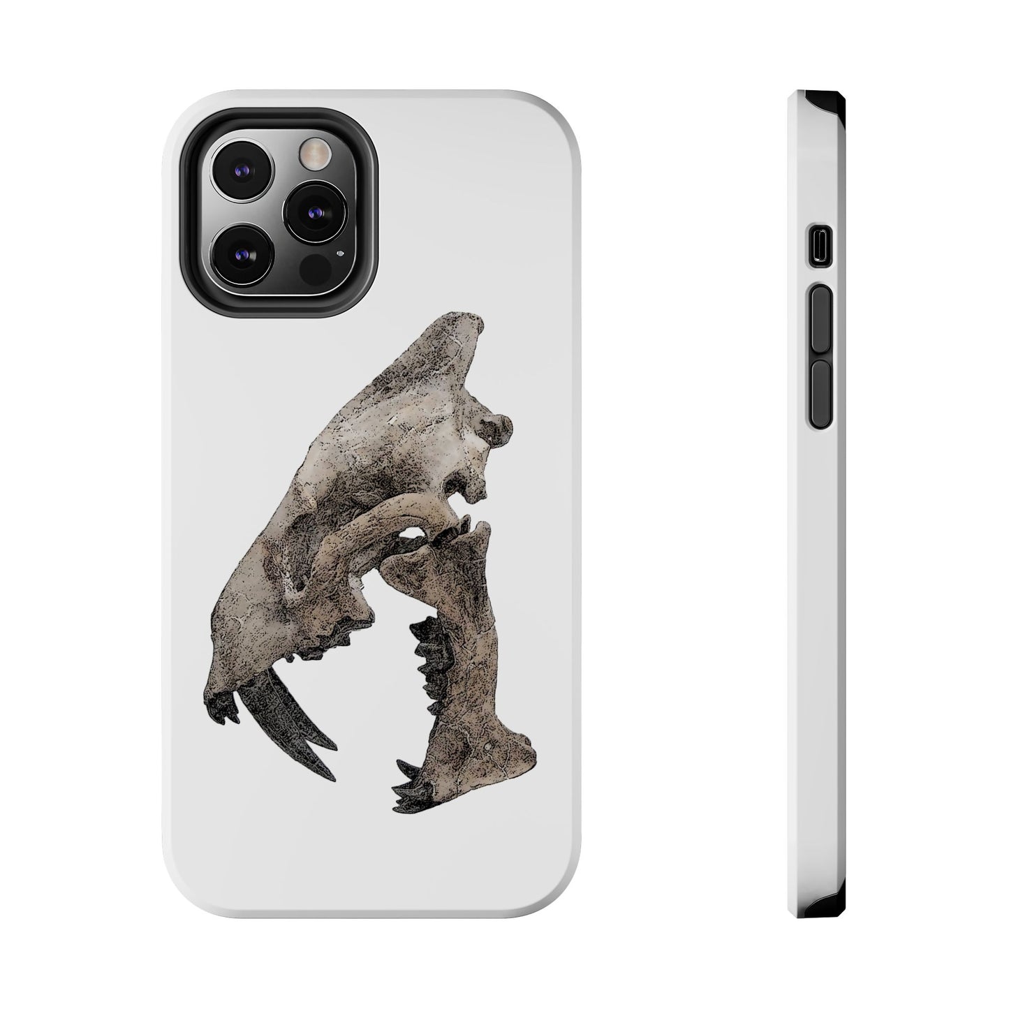 Ink Sketch Saber Cat iPhone 12 Tough Phone Case