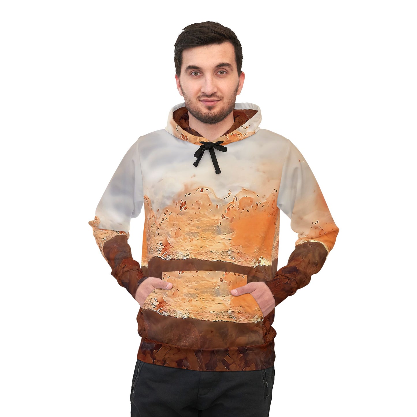 Vibrant rock art hoodies – Unique unisex custom hooded sweatshirt with a colorful plume agate tie dye like patterns for men and women