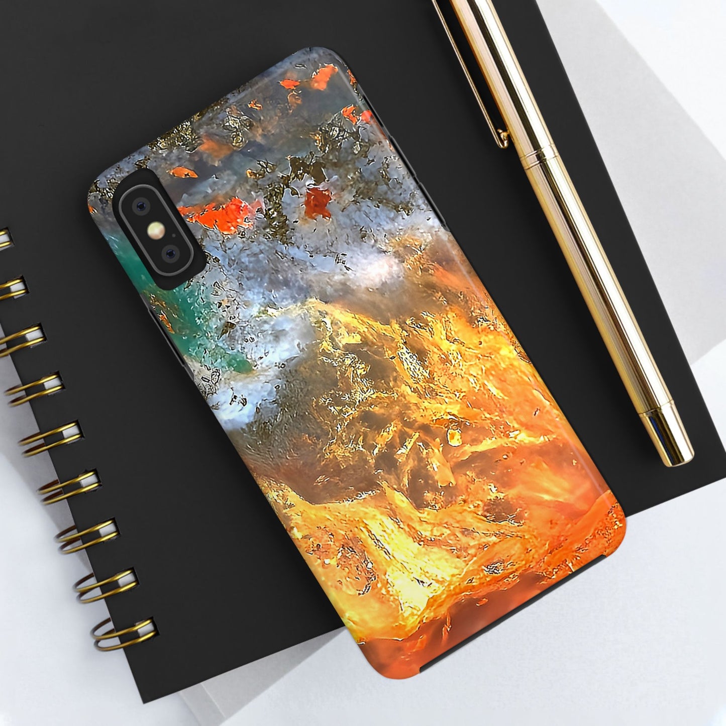 Flame Agate iPhone X Tough Phone Case