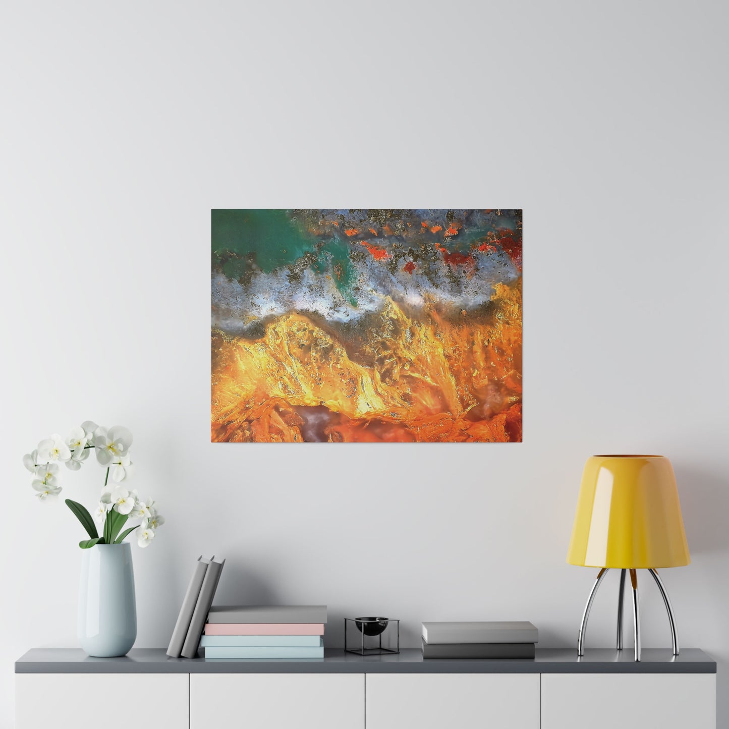 Flame Agate Canvas Print Wall Art Décor