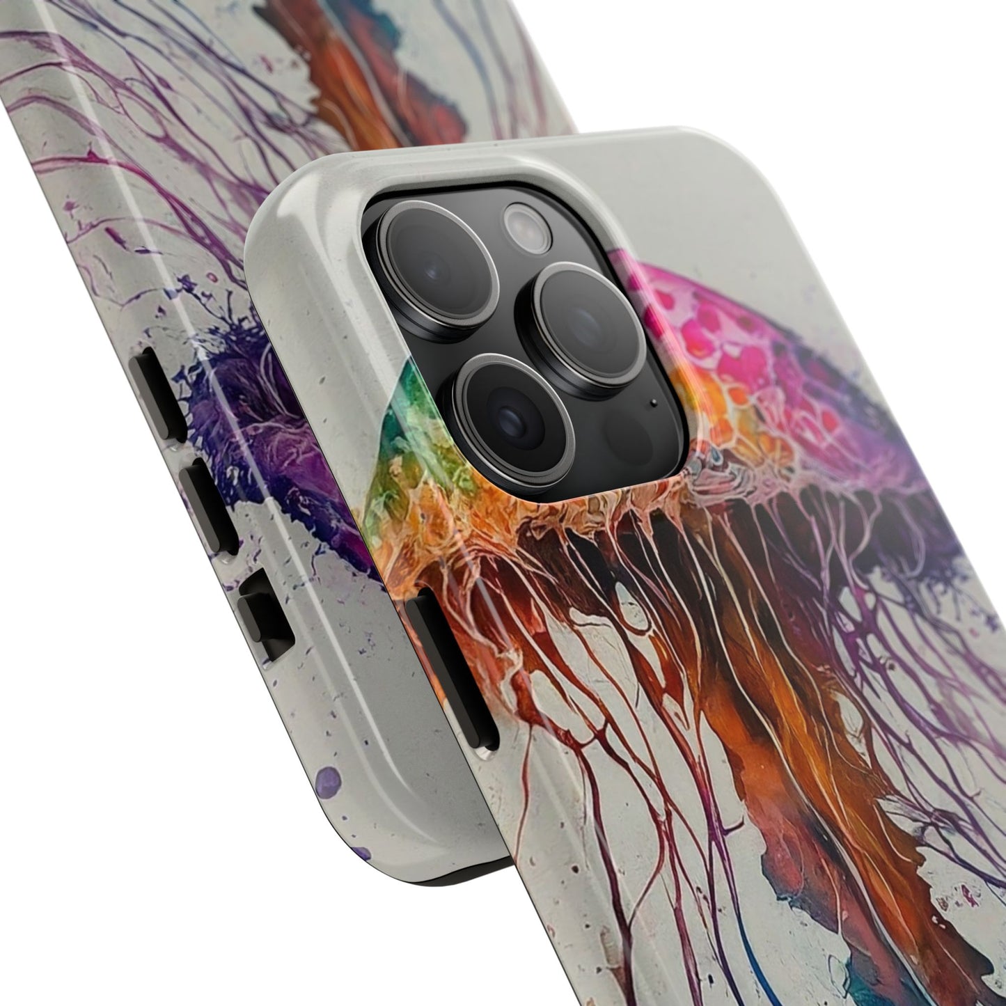 Water Color Jellyfish iPhone 15 Tough Phone Case