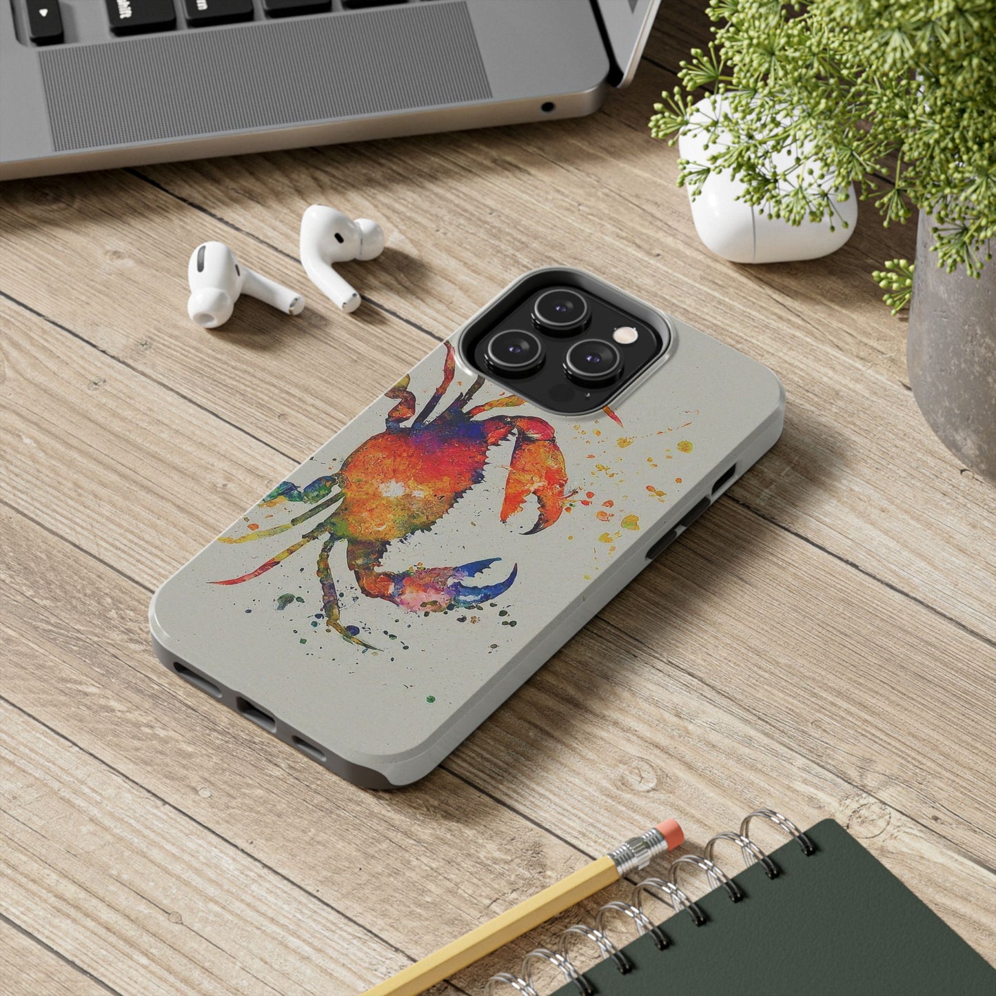 Water Color Crab iPhone 14 Tough Phone Case