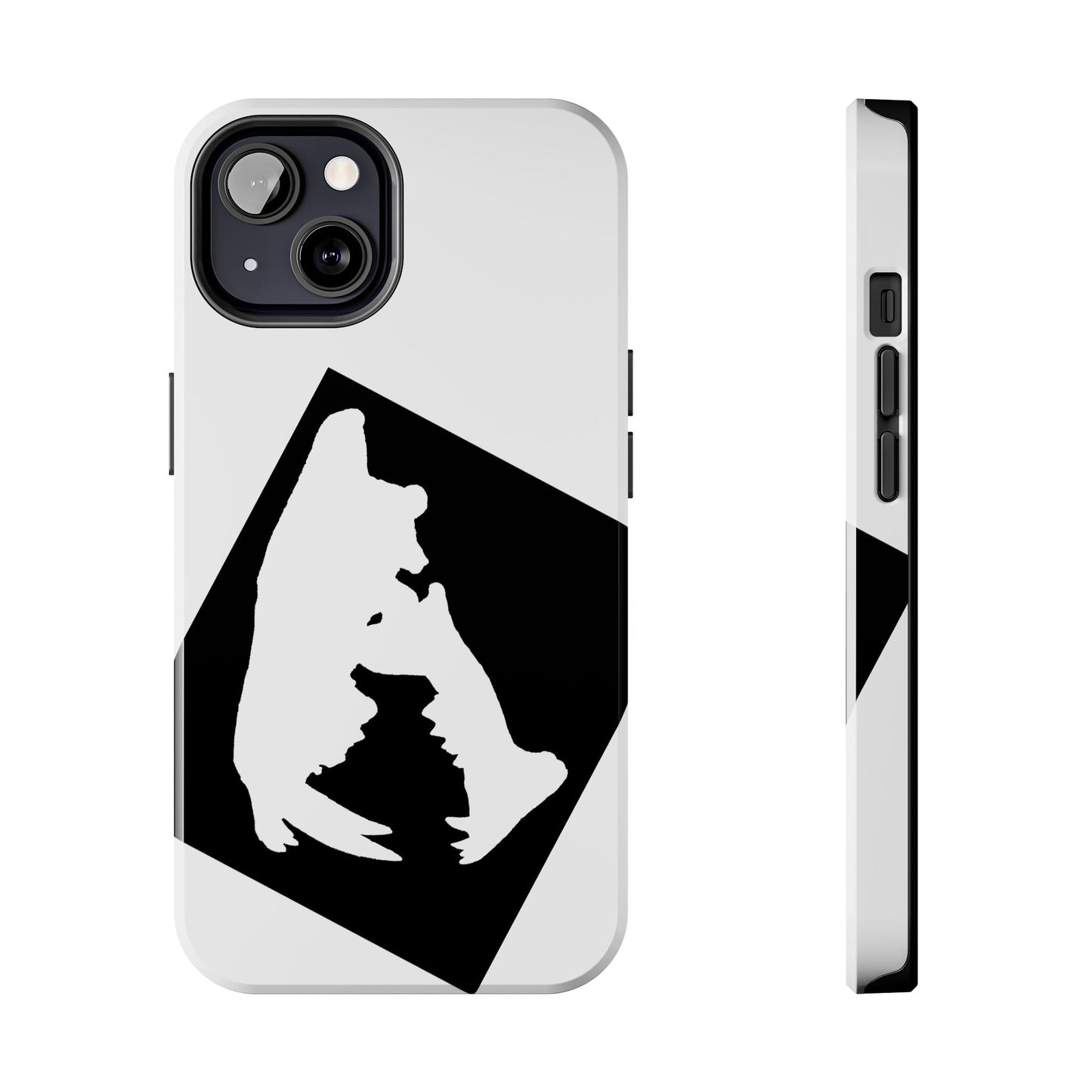 Black & White Saber Cat iPhone 13 Tough Phone Case